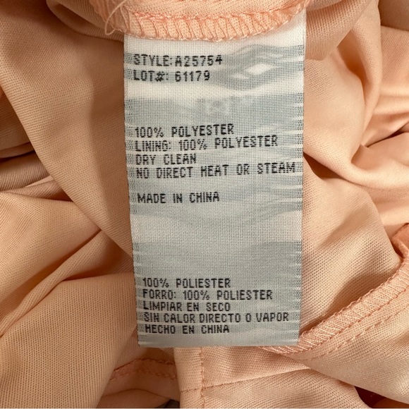 Aqua Formal Floral Cutout A-Line Long Gown Dress Ruffle Skirt Peach 12 NWT - Picture 8 of 8